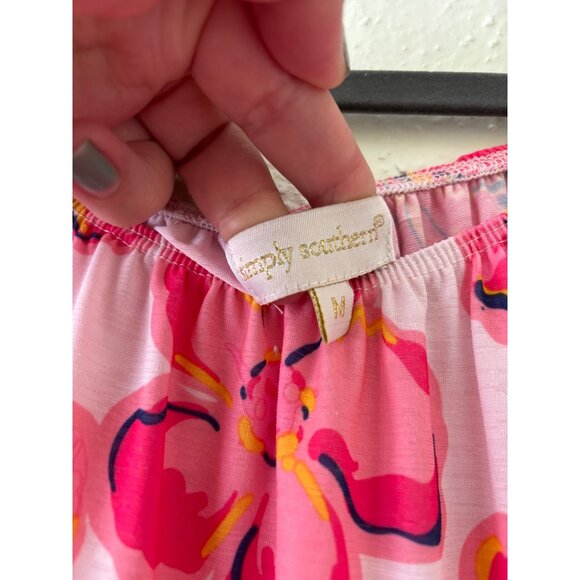 Simply Southern Pink Floral Off-Shoulder Dress W/ Tassels Medium - Picture 5 of 10